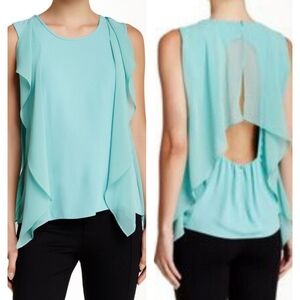 BCBGMaxazria | NWT Ivorie Ruffle Blouse Aqua Small
